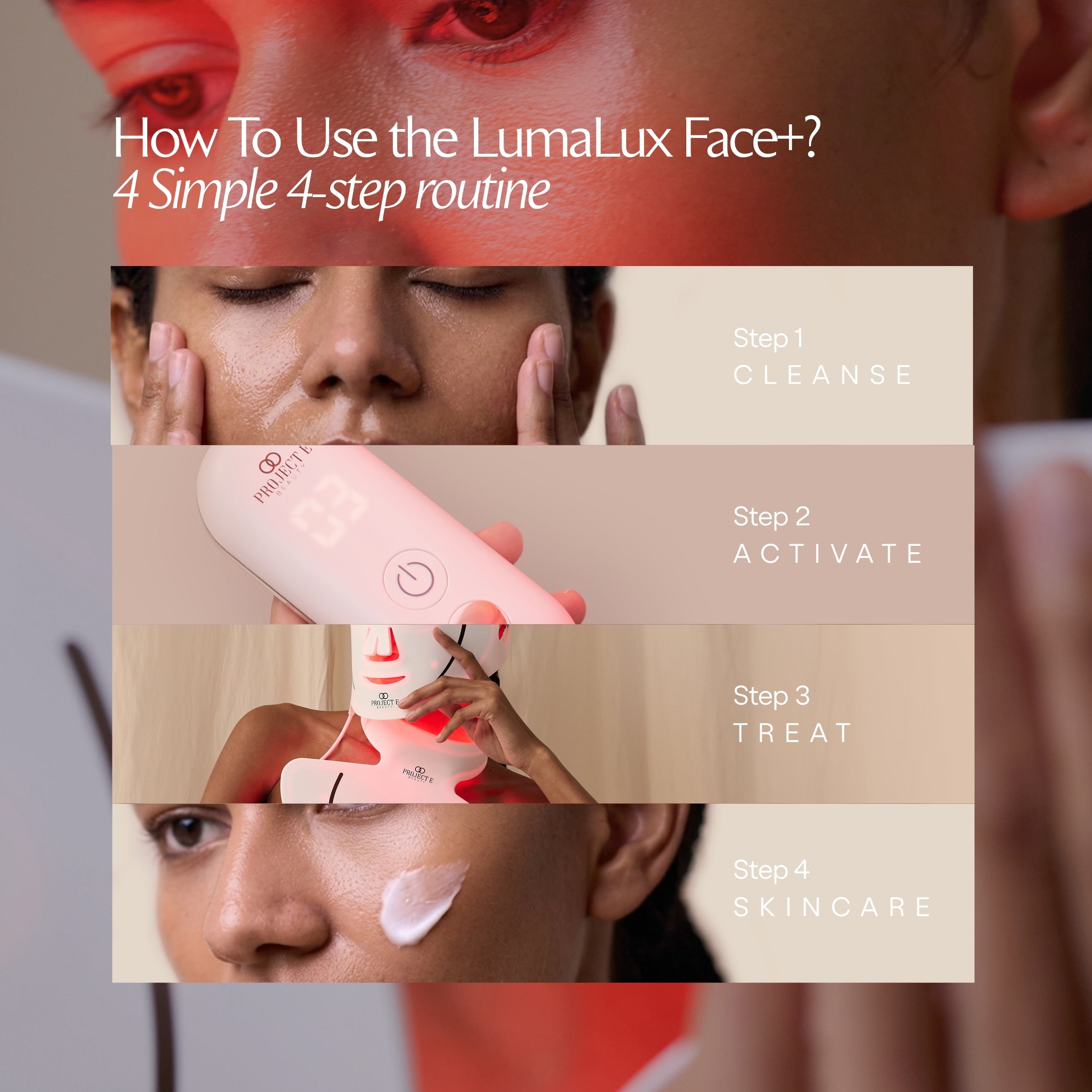 LumaLux Face+ | Pro LED Red Light Therapy Face & Neck Mask